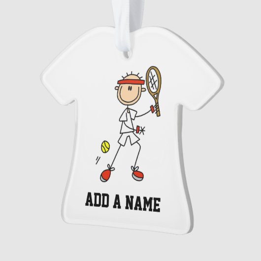 Tennis Player mannenkruis Ornament (voorkant)