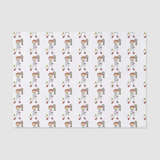 Tennis Player mannenkruis Tissuepapier (Voorkant)