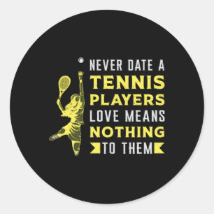 Tennis Player Match Racket Sports Court Funny Gift Ronde Sticker