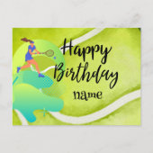 Tennis Player met racket en ball Birthday Briefkaart (Voorkant)