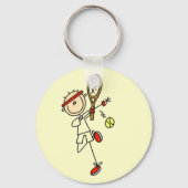 Tennis Player met Racquet Sleutelhanger (Voorkant)