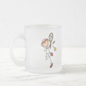 Tennis Player met Racquet Tshirts en cadeaus Matglas Koffiemok (Links)