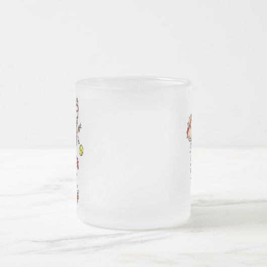 Tennis Player met Racquet Tshirts en cadeaus Matglas Koffiemok (Center)