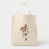 Tennis Player met Racquet Tshirts en cadeaus Tote Bag (Voorkant)