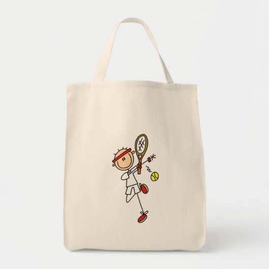 Tennis Player met Racquet Tshirts en cadeaus Tote Bag (Voorkant)