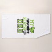 Tennis Player | Mijn favoriete speler noemt me pap Badhanddoek (Badhanddoek)