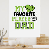 Tennis Player | Mijn favoriete speler noemt me pap Poster (Keuken)