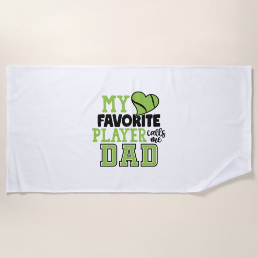 Tennis Player | Mijn favoriete speler noemt me pap Strandlaken (Voorkant)