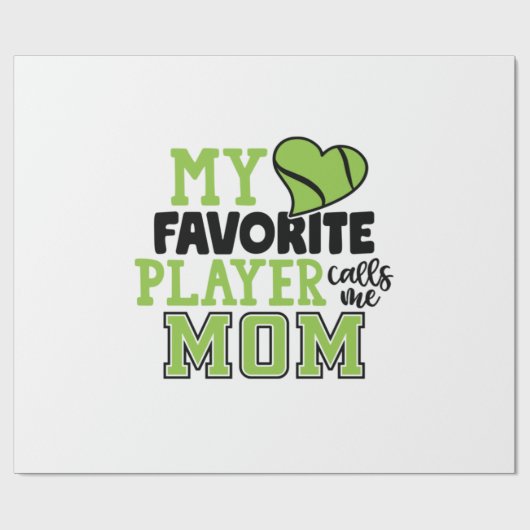 Tennis Player | Mijn favoriete speler roept me mam Cadeaupapier (Vlak)