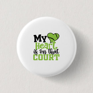 Tennis Player | Mijn hart ligt op dat Hof Ronde Button 3,2 Cm