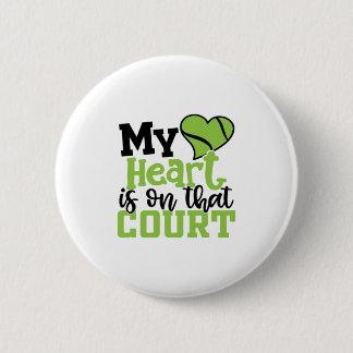 Tennis Player | Mijn hart ligt op dat Hof Ronde Button 5,7 Cm