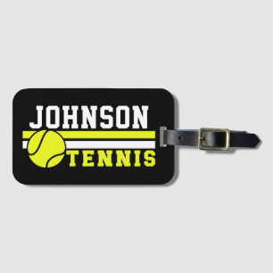 Tennis Player NAME Ball Game Court Aangepast Bagagelabel