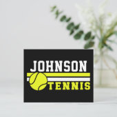 Tennis Player NAME Ball Game Court Aangepast Briefkaart (Staand voorkant)