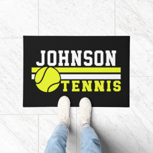 Tennis Player NAME Ball Game Court Aangepast Deurmat