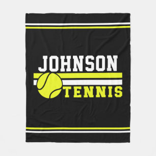 Tennis Player NAME Ball Game Court Aangepast Fleece Deken