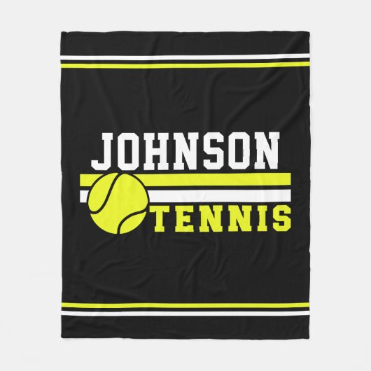 Tennis Player NAME Ball Game Court Aangepast Fleece Deken (Voorkant)