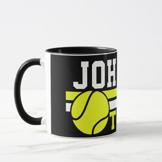 Tennis Player NAME Ball Game Court Aangepast Mok (Links)