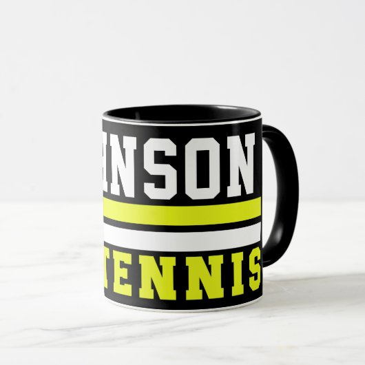 Tennis Player NAME Ball Game Court Aangepast Mok (Voorkant rechts)