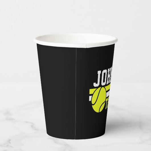 Tennis Player NAME Ball Game Court Aangepast Papieren Bekers (Rechts)