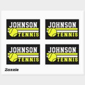 Tennis Player NAME Ball Game Court Aangepast Rechthoekige Sticker (Vel)