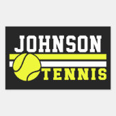 Tennis Player NAME Ball Game Court Aangepast Rechthoekige Sticker (Voorkant)