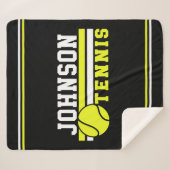 Tennis Player NAME Ball Game Court Aangepast Sherpa Deken (Voorkant (horizontaal))