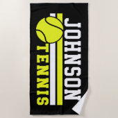Tennis Player NAME Ball Game Court Aangepast Strandlaken (Voorkant)
