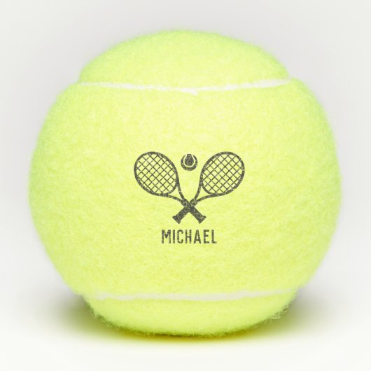 Tennis Player Name Monogram Gepersonaliseerd Tennisballen (Voorkant)