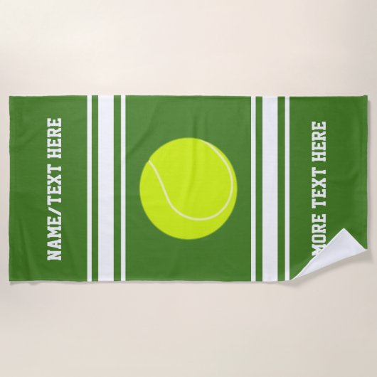 Tennis Player Name Team Club Naam Aangepaste kleur Strandlaken (Voorkant)