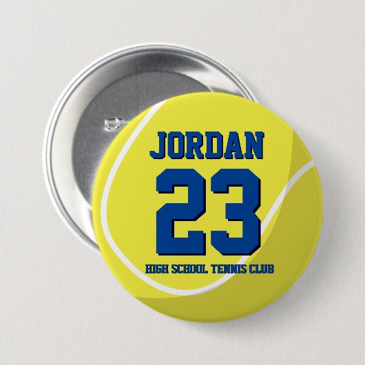 Tennis Player Number School Sports Team Button (Voorkant /achterkant)