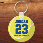 Tennis Player Number School Sports Team Sleutelhanger (Voorkant)