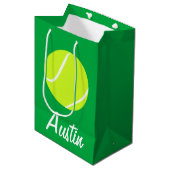 Tennis Player of Coach Custom Text Team Party Medium Cadeauzakje (Voorkant Gekanteld)