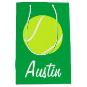 Tennis Player of Coach Custom Text Team Party Medium Cadeauzakje (Voorkant)