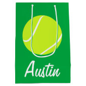 Tennis Player of Coach Custom Text Team Party Medium Cadeauzakje (Achterkant)