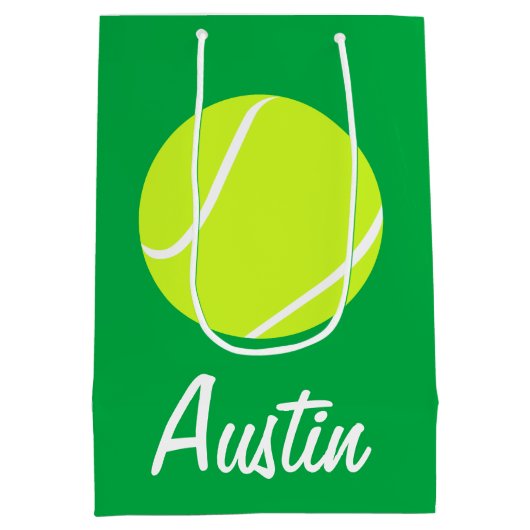 Tennis Player of Coach Custom Text Team Party Medium Cadeauzakje (Achterkant)