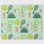 Tennis Player Patroon Cadeaupapier (Vlak)