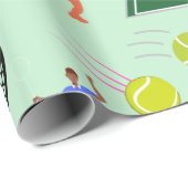 Tennis Player Patroon Cadeaupapier (Rol Hoek)
