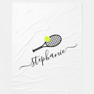 Tennis Player Persoonlijk Monogram Cozy Bed Fleece Deken