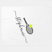 Tennis Player Persoonlijk Monogram Cozy Bed Fleece Deken (Voorkant (Horizontaal))
