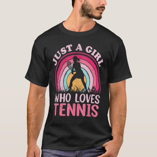 Tennis Player  Retro, gewoon een meisje dat er van T-shirt (Voorkant)