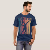 Tennis Player Retro Sunset T-shirt (Voorkant volledig)