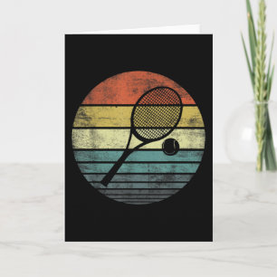 Tennis Player Retro Sunset Tennis Racquet & Ball Kaart