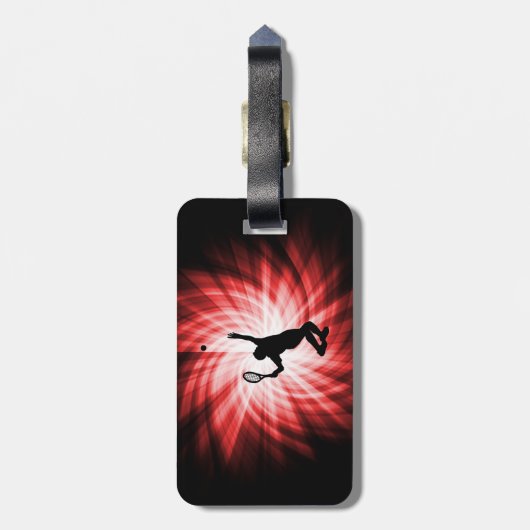 Tennis Player; rood Bagagelabel (Achterkant verticaal)