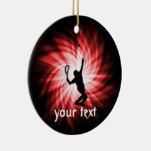 Tennis Player; rood Keramisch Ornament (Rechts)