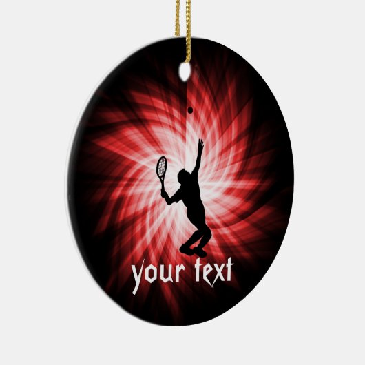 Tennis Player; rood Keramisch Ornament (Rechts)