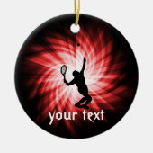 Tennis Player; rood Keramisch Ornament (Voorkant)
