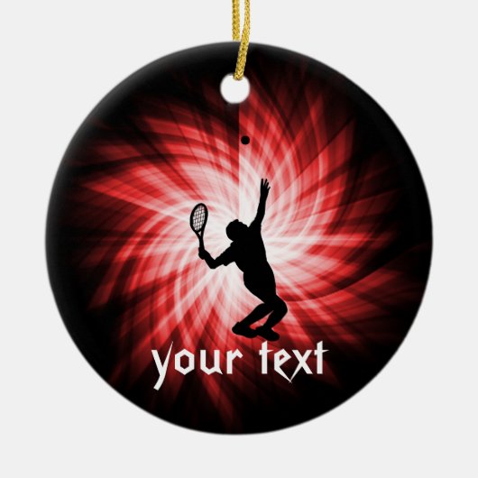 Tennis Player; rood Keramisch Ornament (Voorkant)