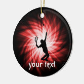 Tennis Player; rood Keramisch Ornament (Links)