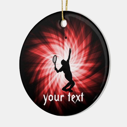 Tennis Player; rood Keramisch Ornament (Links)