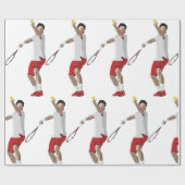 Tennis Player Serving Cadeaupapier (Vlak)